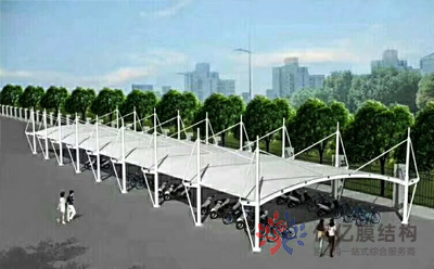 膜结构停车棚膜布拼接为哪般